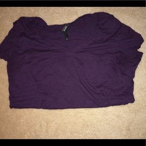 00 V-neck solid purple torrid shirt
